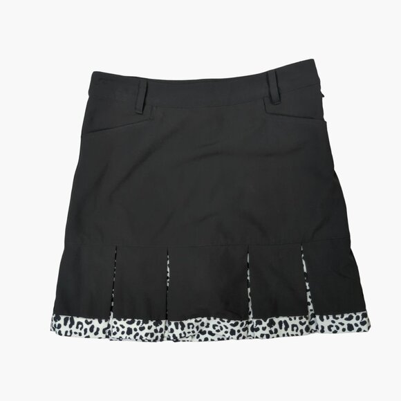 Daily Sports Womens Size 4 Golf Skort Black Leopard Pleated Performance Apparel - Picture 1 of 8